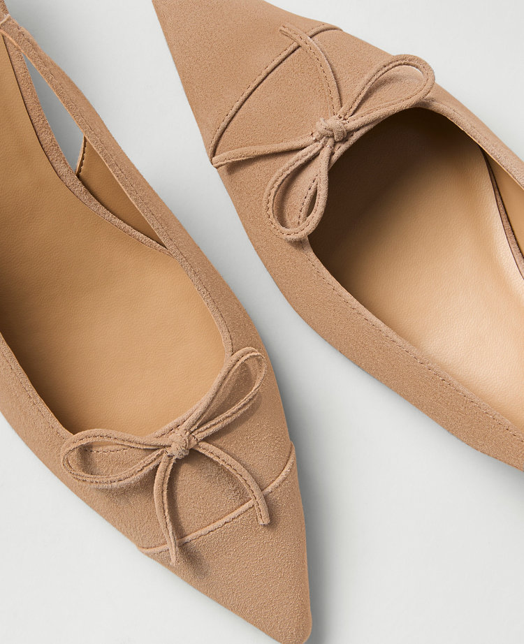 Suede Bow Kitten Heel Pump