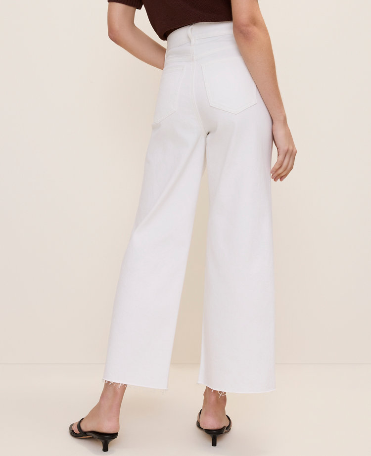 Ann Taylor The Wide-Leg Crop Jean White Women's