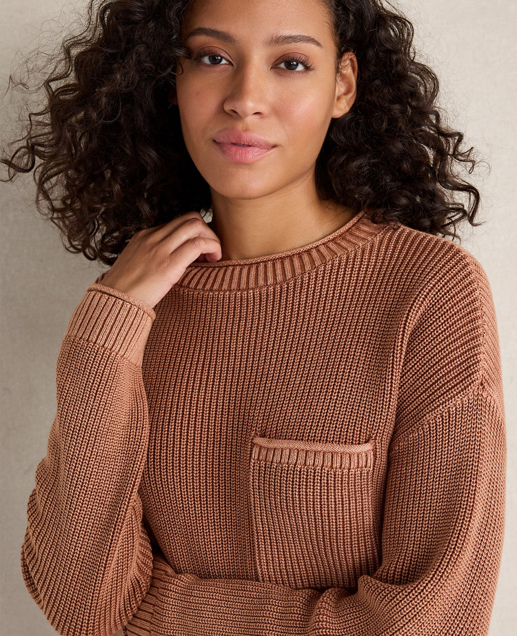 Haven Well Wthin Cotton Shaker Stitch Pocket Crewneck