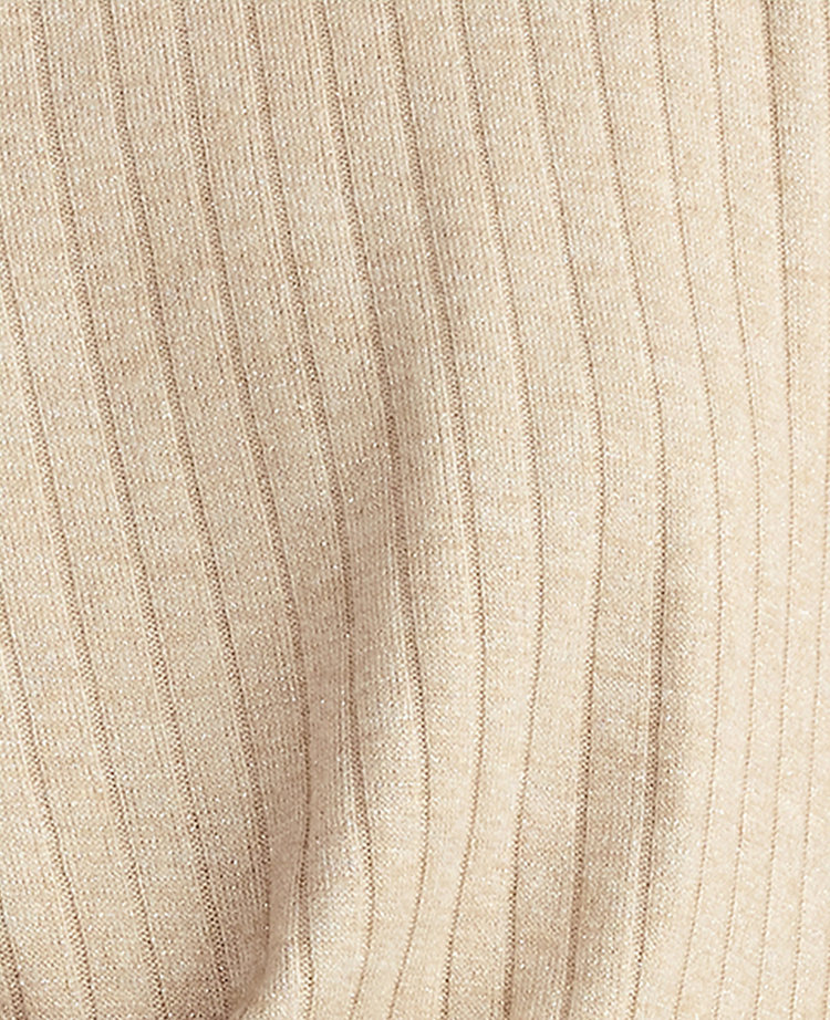 Ann Taylor Haven Well Within Lurex Rib Knit Top Champagne Metallic Women's