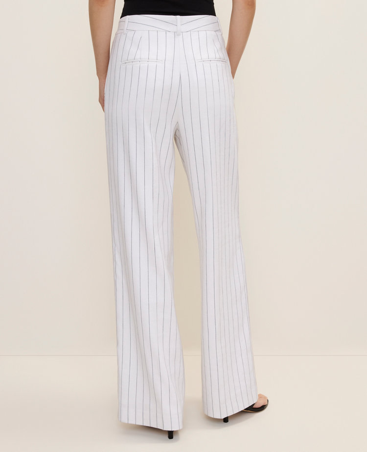The Pinstripe Wide-Leg Pant in Linen Blend
