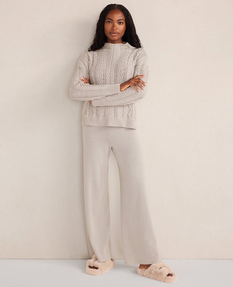 Haven Well Within Organic Cotton Cable Mock Neck Sweater