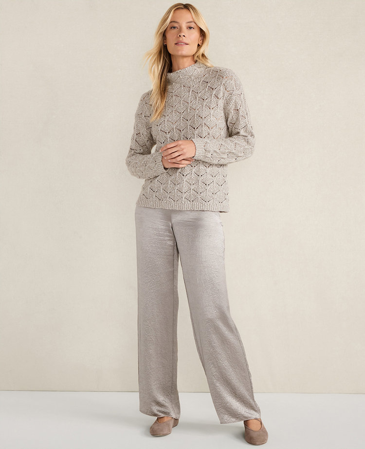 Haven Well Within Lurex Blend Pointelle Crewneck Sweater