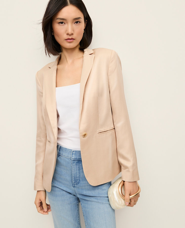 The Petite Hutton Blazer in Shine