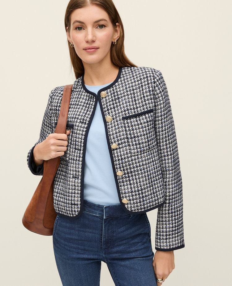 Weekend Collection Tweed Crew Neck Jacket