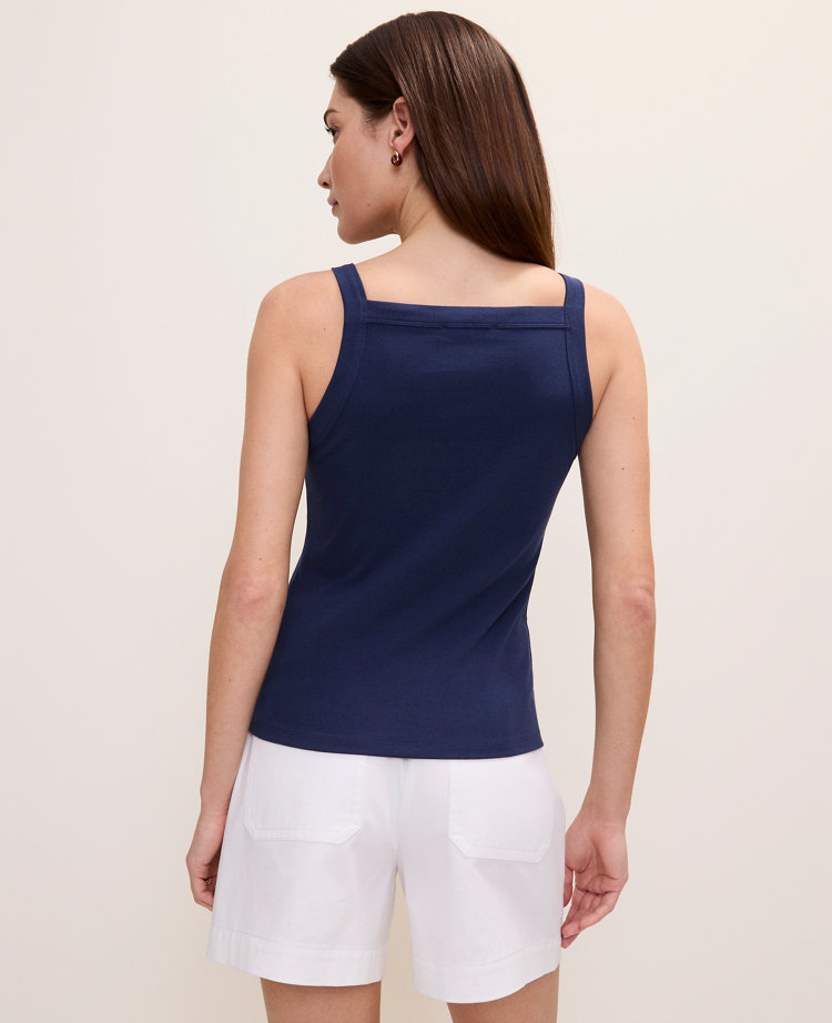 Weekend Ribbed Square Neck Tank Top