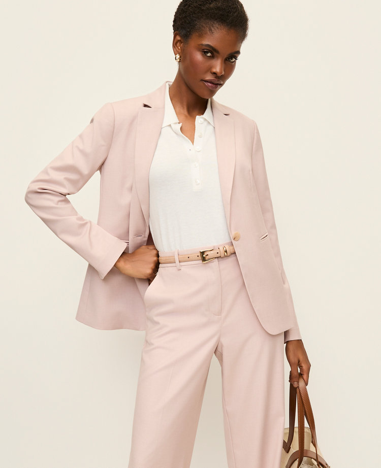 The Petite Long One Button Blazer