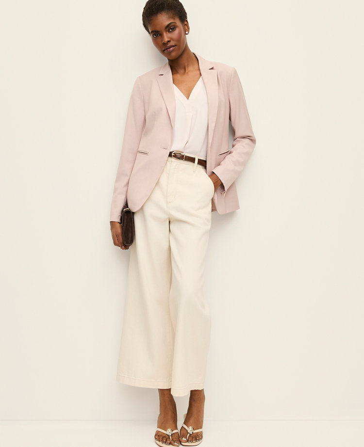 The Petite Long One Button Blazer