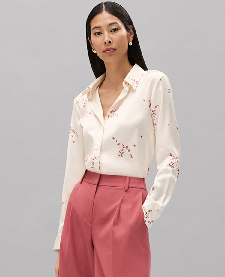 Floral Satin Essential Shirt