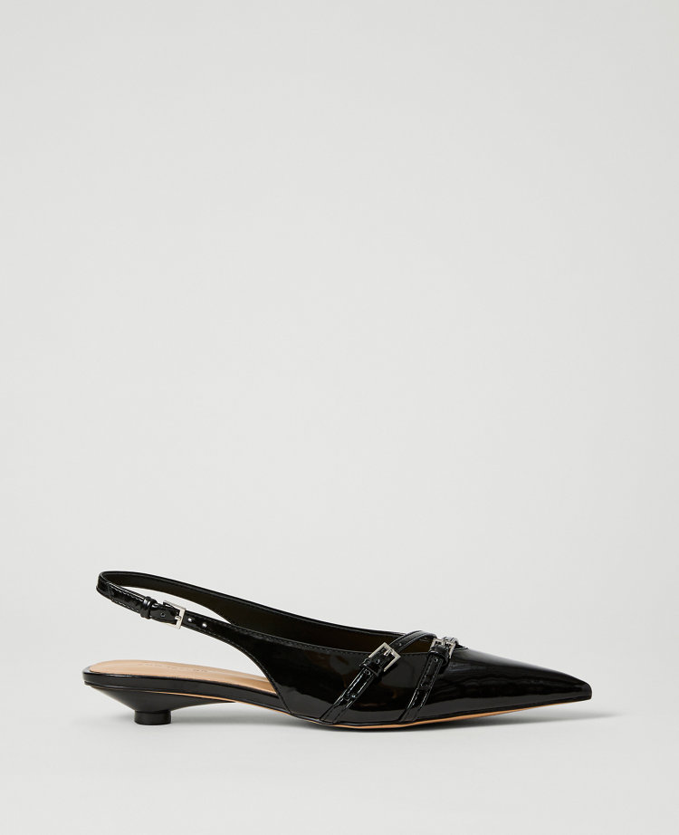 Strappy Patent Slingback Pump