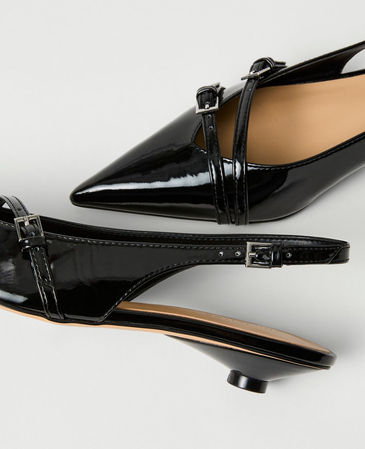 Strappy Patent Slingback Pump