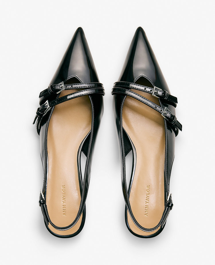 Strappy Patent Slingback Pump