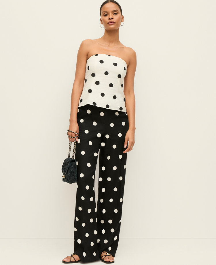 The Dotted Side Zip Pant in Linen