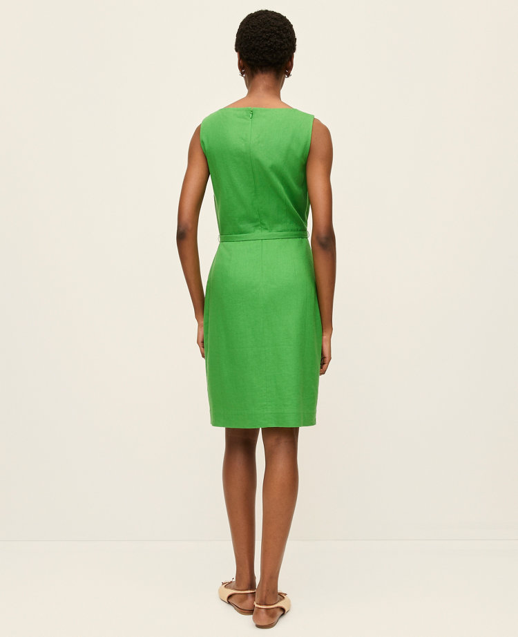 The Belted Shift Dress in Linen Blend