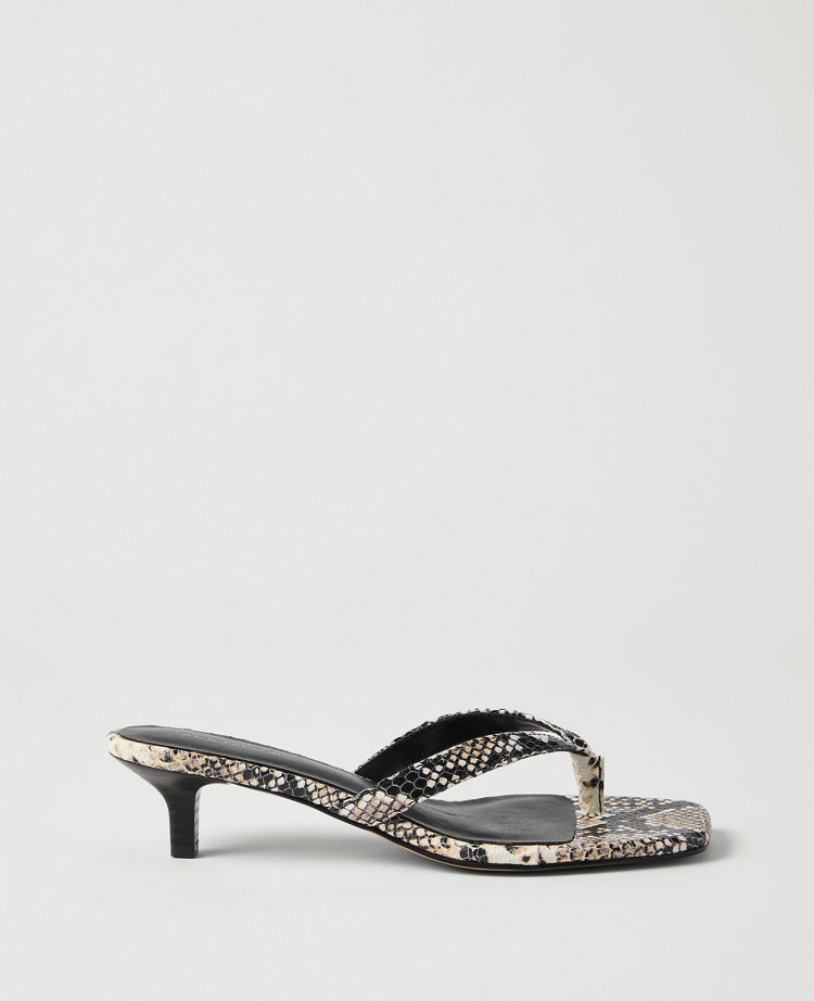 Snake Print Flip Flop Heel Sandal