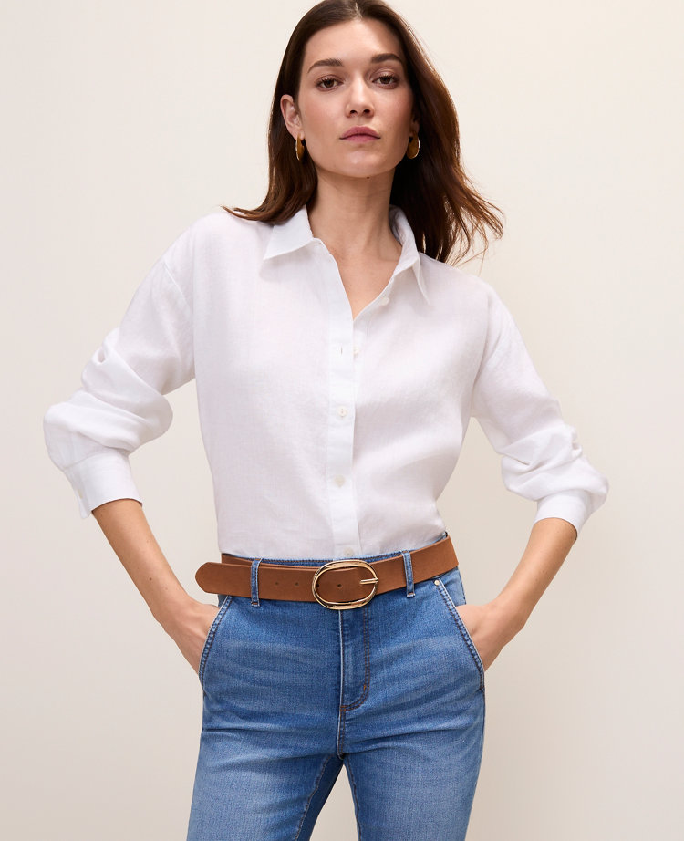 Petite Linen Button Down Shirt