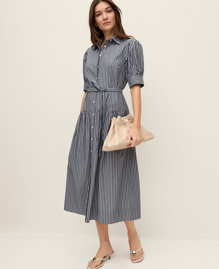 Petite Striped Shirtdress
