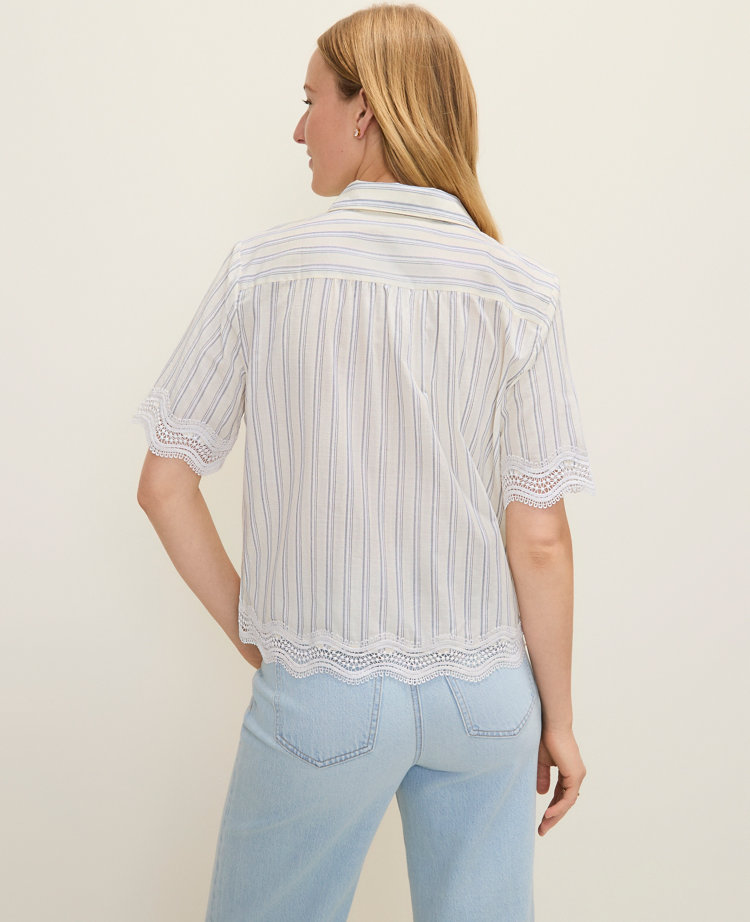 Weekend Embroidered Striped Shirt
