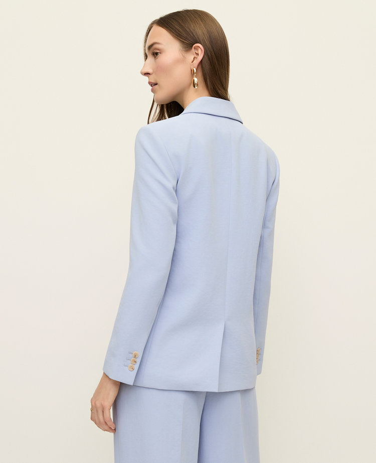 The Petite Wrap Effect Blazer in Textured Crepe