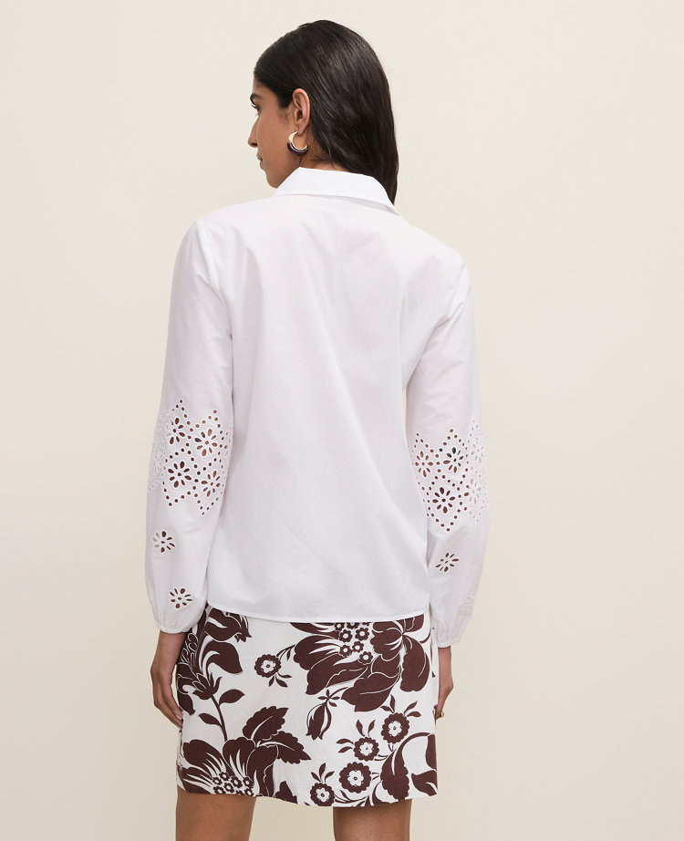 Eyelet Button Down Shirt