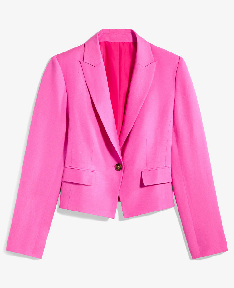 The Shorter One Button Blazer in Linen Blend