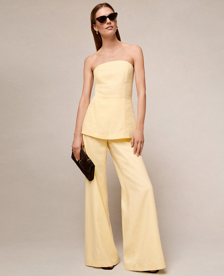 The Petite Statement Palazzo Pant in Linen Blend