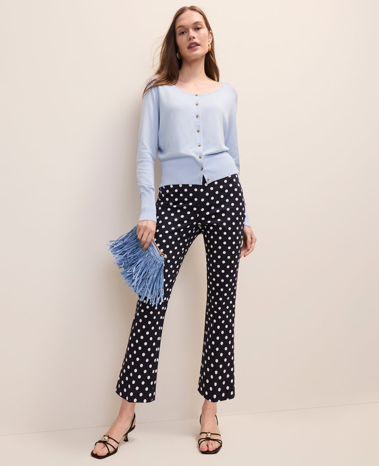 The Petite Flare Capri Pant in Polka Dot