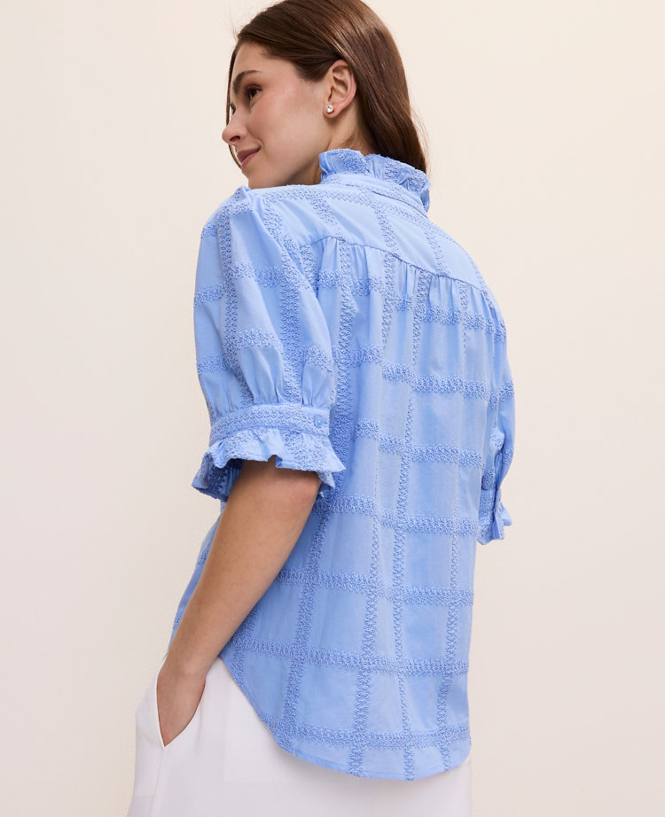 Crochet Ruffle Collar Blouse