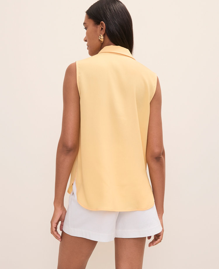 Shirred Yoke Sleeveless Shirt