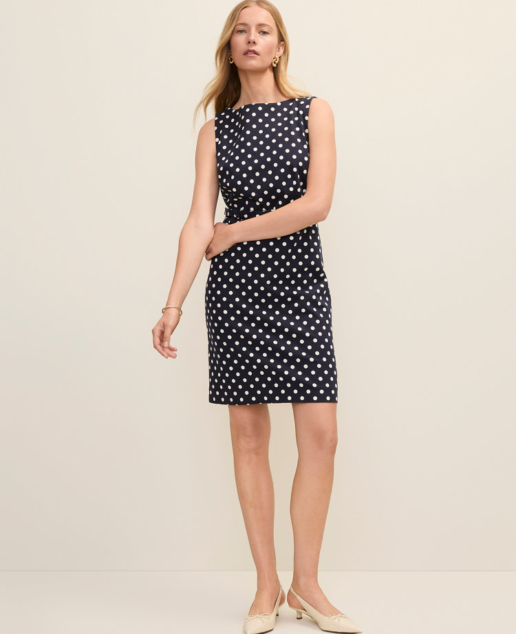 The Belted Shift Dress in Polka Dot