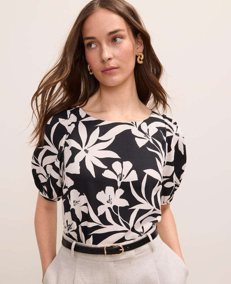 Floral Boatneck Blouse