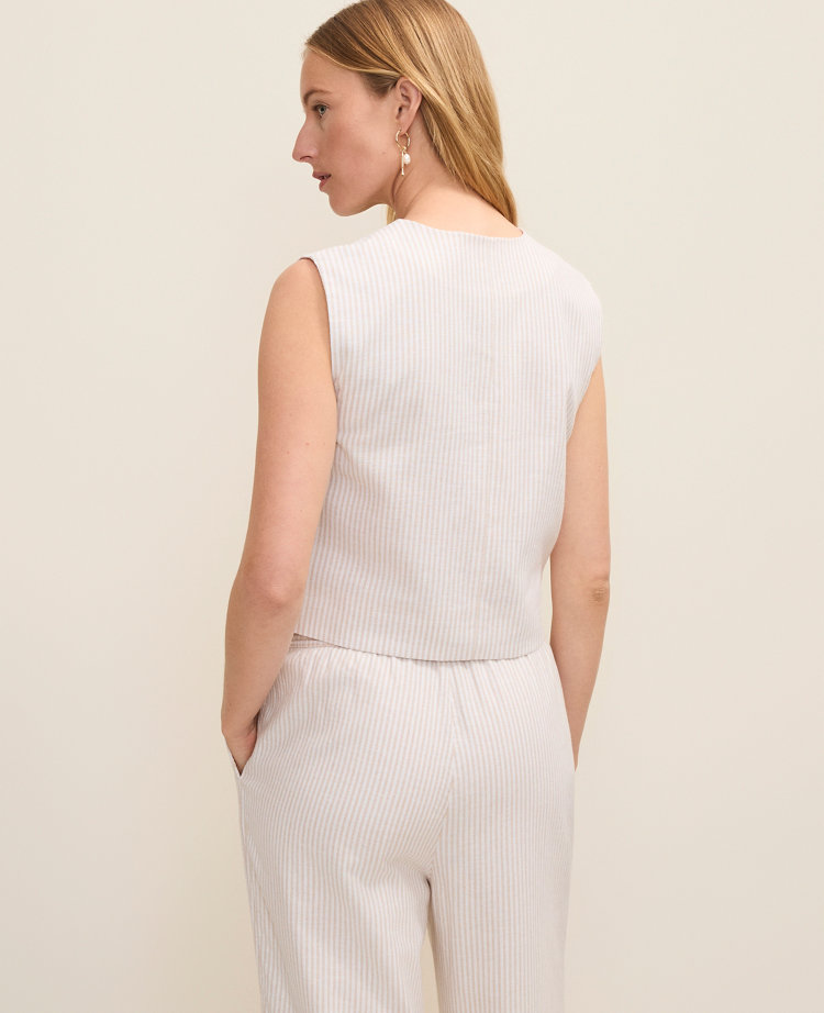 Weekend Striped Vest in Linen Blend