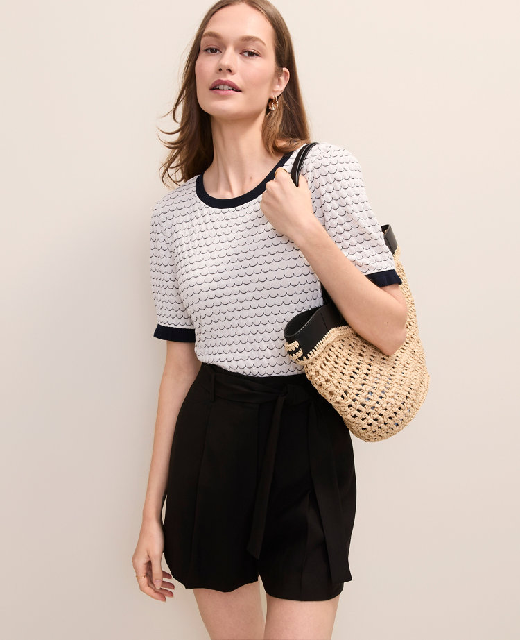 Scalloped Ruffle Trim Top