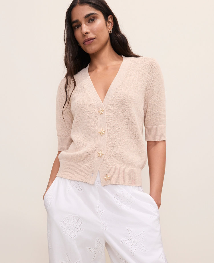 Textured Stitch Elbow Sleeve Cardigan carousel Product Image 1