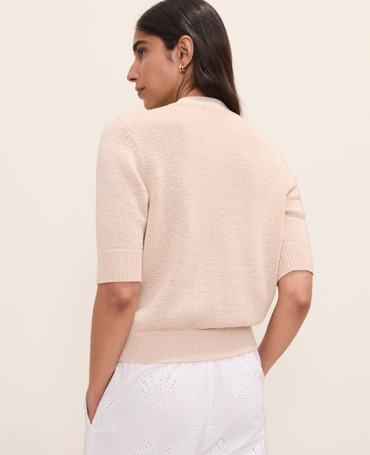 Textured Stitch Elbow Sleeve Cardigan carousel Product Image 2