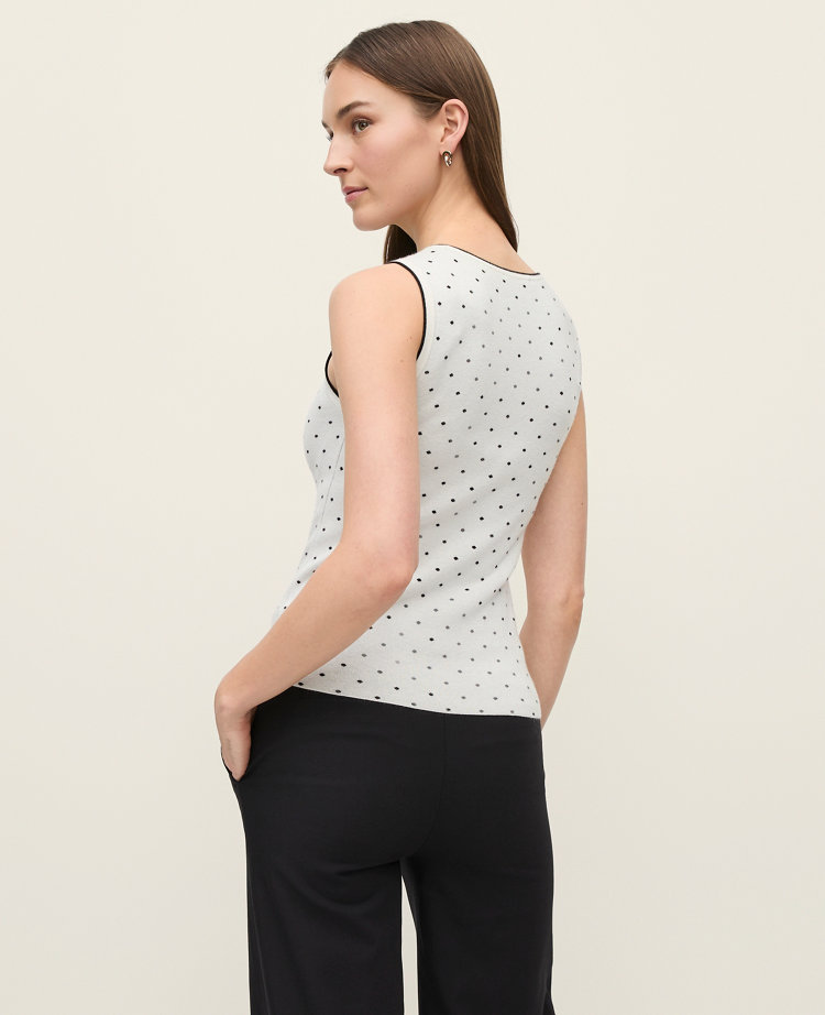 Petite Polka Dot Knit Shell