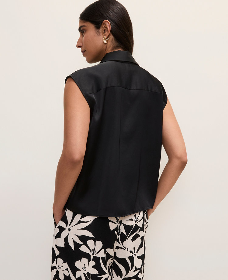 Collared Satin Blouse