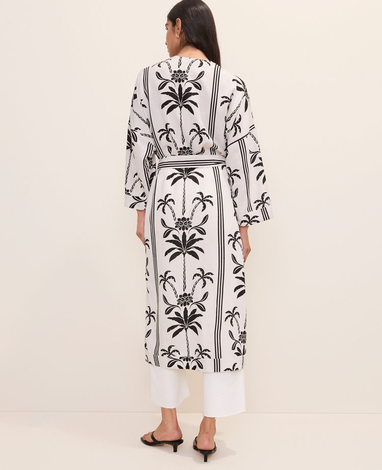 Palm Tree Belted Kimono