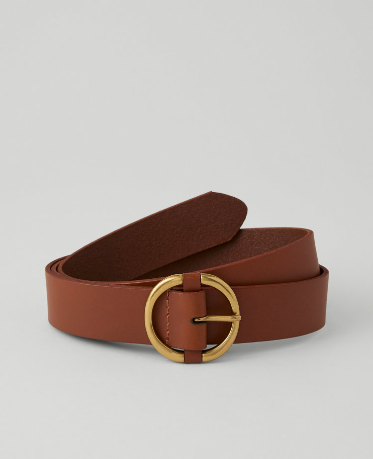 Leather Round Buckle Belt