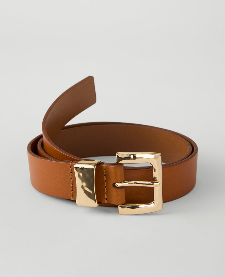 Leather Textured Square Buckle Belt