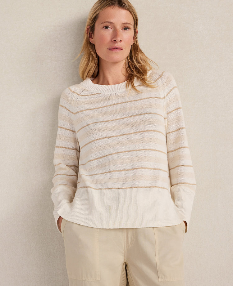 Haven Well Within Cotton Linen Stripe Crewneck