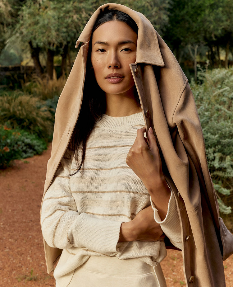 Haven Well Within Cotton Linen Stripe Crewneck