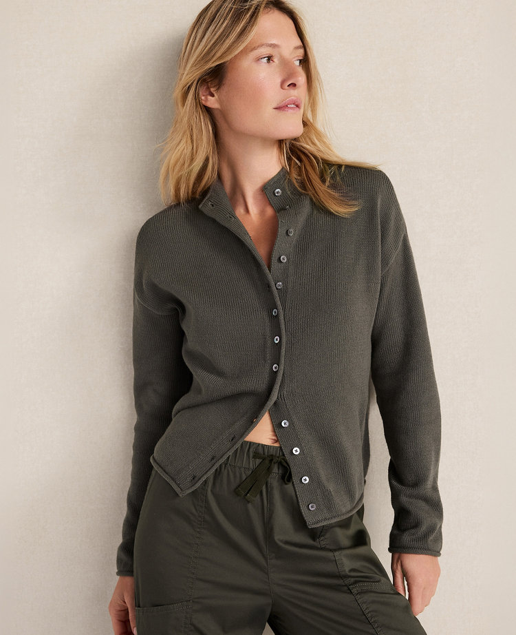 Haven Well Within Organic Cotton Roll Neck Cardigan