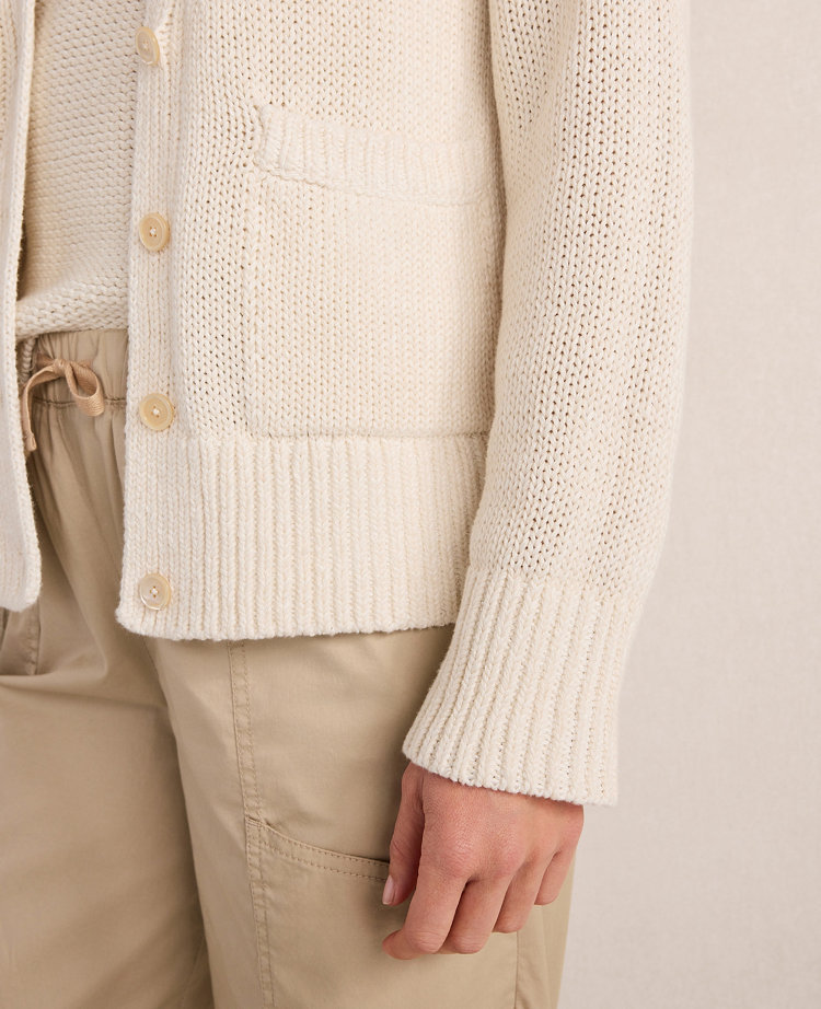 Haven Well Within Cotton Linen Plaited V-Neck Cardigan