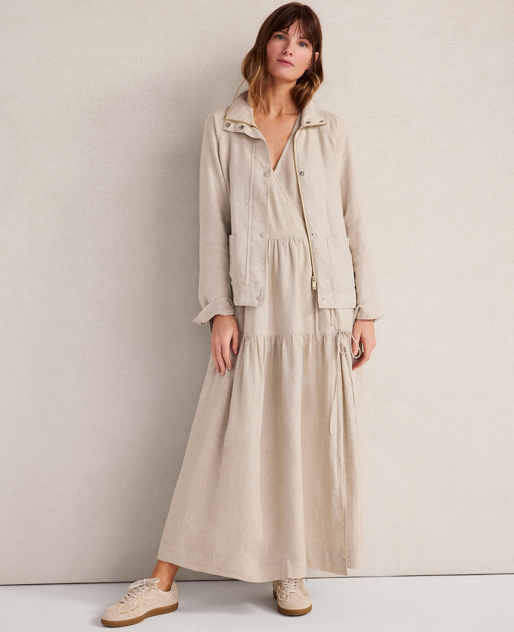 Haven Well Within Everweave Linen Tiered Wrap Dress