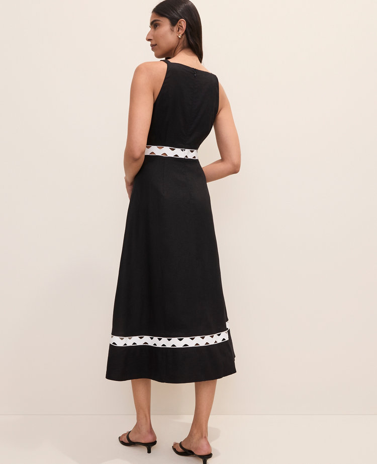 Halter Midi Dress in Linen Blend