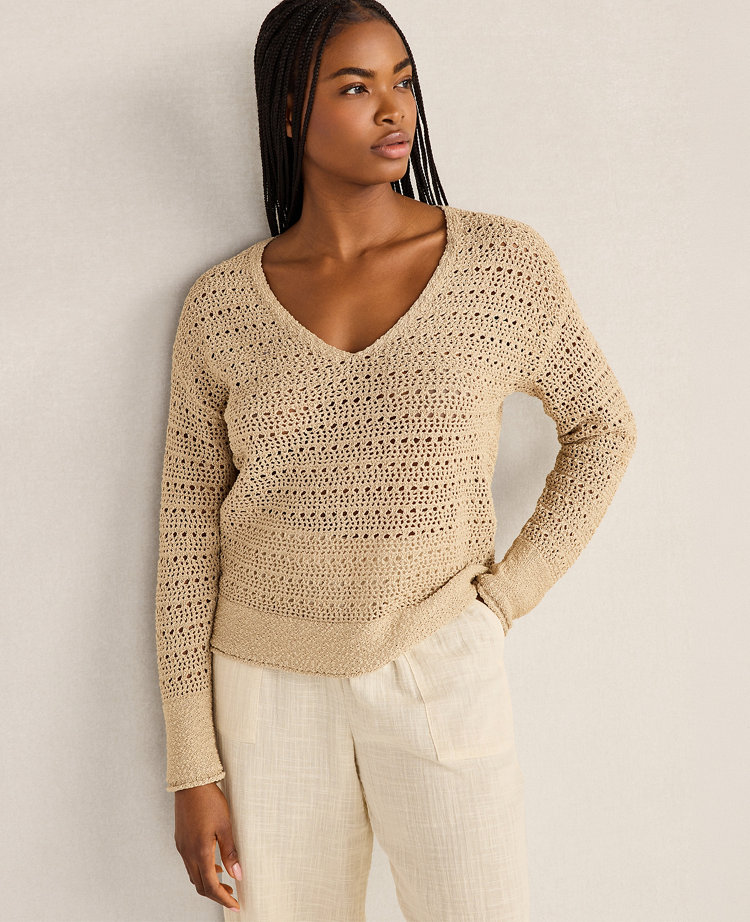 Haven Well Within Textured Cotton V-Neck Sweater