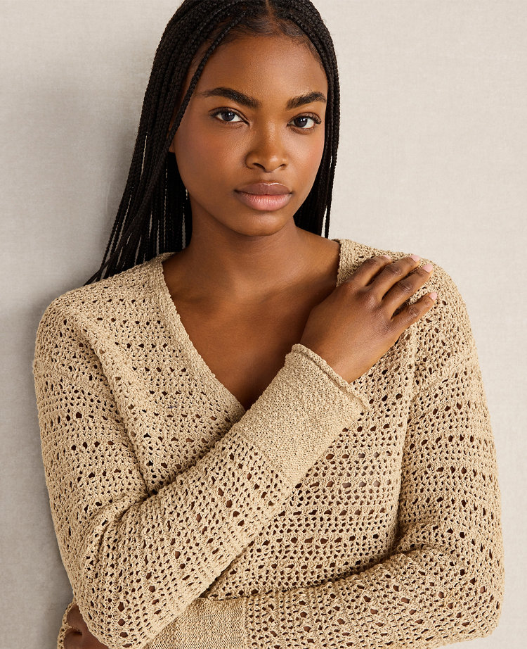 Haven Well Within Textured Cotton V-Neck Sweater
