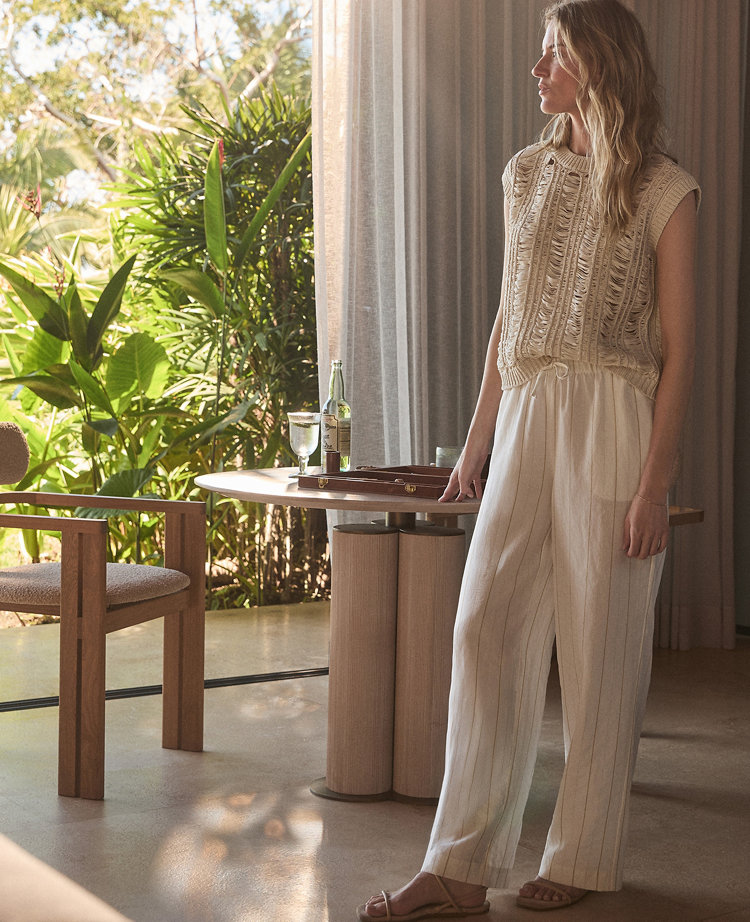Haven Well Within Silky Linen Blend Drawstring Pants