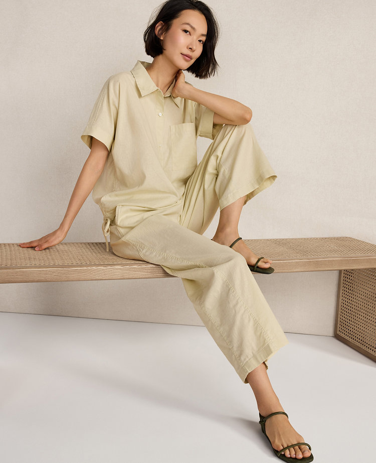 Haven Well Within Organic Cotton Linen Barrel Leg Pants